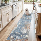 2x8 Washable Non-Slip Hallway Runner Rug – Modern Coastal Abstract Neutral by BYYVOORugsforYourHome
