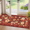 DUKINO 2x4 Rug for Entryway, Washable Kitchen Floral Runner Rug by DUKINO