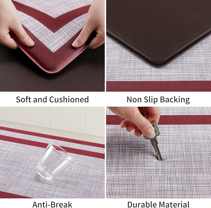 Mattitude Kitchen Mats Set of 2 Cushioned Anti-Fatigue Non-Skid Rug Sets - Image 6