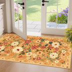 DUKINO 2x4 Rug for Entryway, Washable Kitchen Floral Runner Rug by DUKINO