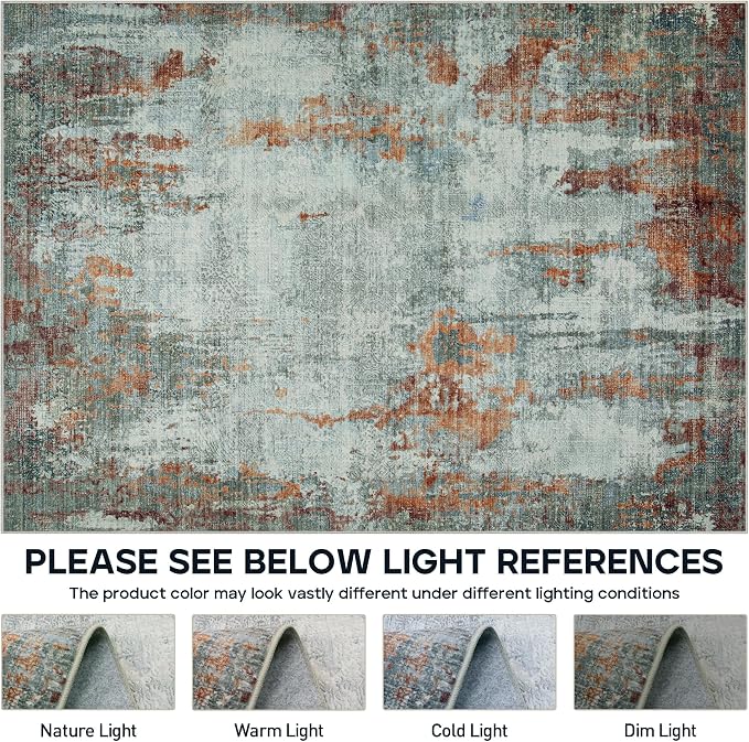 6x9 Area Rugs for Living Room Rug Washable: Modern Rug for Dining Room Bedroom - Image 8
