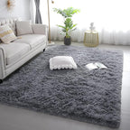 KICHOWUA 5x8 Grey Fluffy Fuzzy Area Rug - Image 9