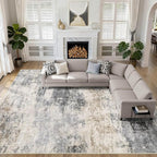 10x14 Area Rugs Living Room: Washable Large Abstract Modern Soft Rug Stain by LOONGRUG