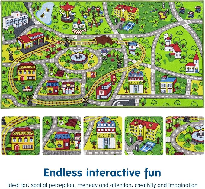 Booooom Jackson Kids' Train & City Rug - Image 7
