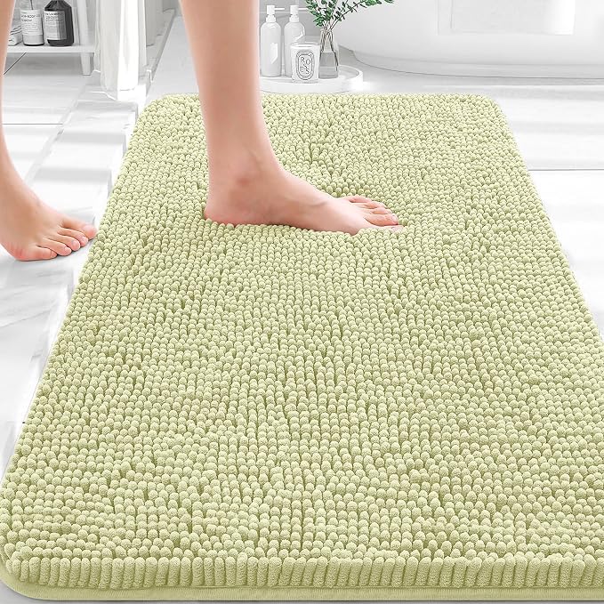 OLANLY Bathroom Rugs 30x20, Extra Soft Absorbent Chenille Bath Rugs, Rubber by OLANLY