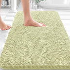 OLANLY Bathroom Rugs 30x20, Extra Soft Absorbent Chenille Bath Rugs, Rubber by OLANLY