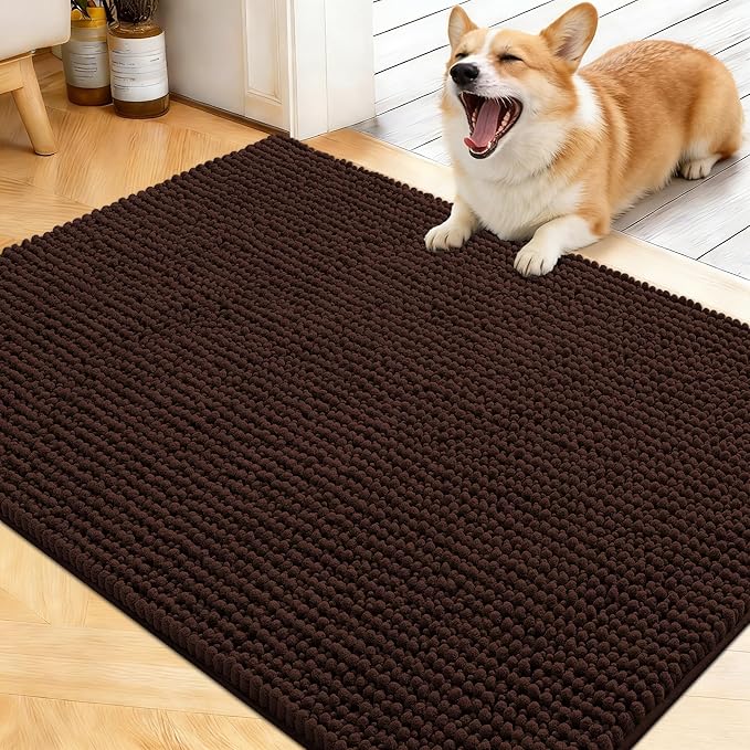 OLANLY Dog Door Mat for Muddy Paws 40x32, Ultra Absorbent Chenille Mud Doormat by OLANLY