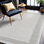 CAMILSON Easy Jute Rug 4x6, Indoor Outdoor Off-White Color Fiber Area Rugs by CAMILSONIndoorOutdoorAreaRugs