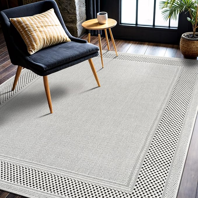 CAMILSON Easy Jute Rug 4x6, Indoor Outdoor Off-White Color Fiber Area Rugs by CAMILSONIndoorOutdoorAreaRugs