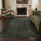 GENIMO Washable 4x6 Area Rug, Vintage Boho Floral Carpet, Soft Low-Pile by GENIMO