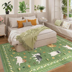 DUKINO 5x7 Rug for Living Room, Lightweight Animal Dog Print Washable Area Rug - Image 3
