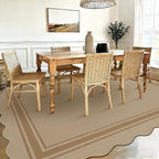 5x7 Scalloped Rug Easy Jute Washable Outdoor Patio Rug - Image 9