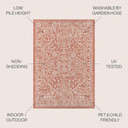 JONATHAN Y Boho Medallion Indoor Outdoor Area Rug 8X10 Red/Taupe, Malta - Image 2
