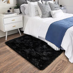 Small Black Area Rug, 2x3 Rug for Bedroom Shaggy Throw Rugs for Dorm Rug - Image 2