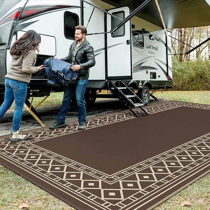 GENIMO Outdoor Rug Waterproof for Patio Decor, Outside Area Mat for Rv - Image 2