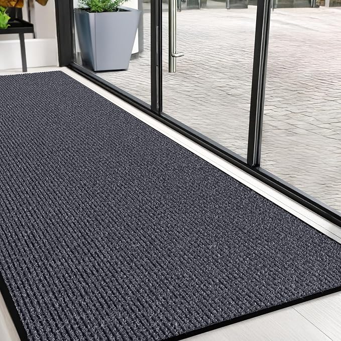Commercial Door Mat 3'x10' Grey, Heavy Duty Industrial Floor Mat by Unknown