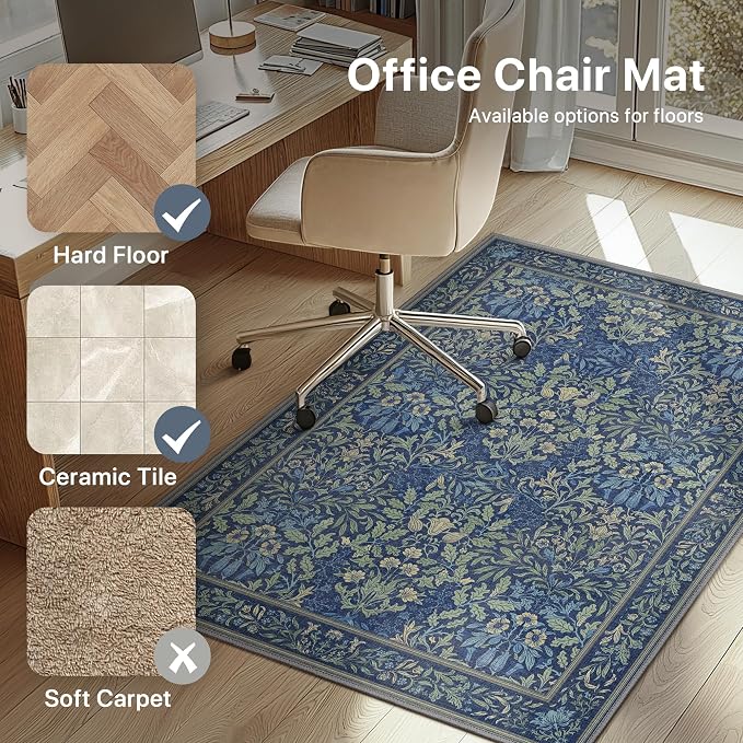 36"x48" Office Chair Mat for Hardwood Tile Floor, Under Desk Carpet Protector - Image 3