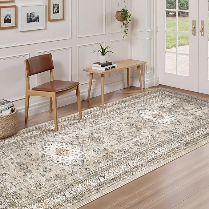 Vintage Hallway Runner Rug 3x8: Large Soft Washable Entryway - Image 2