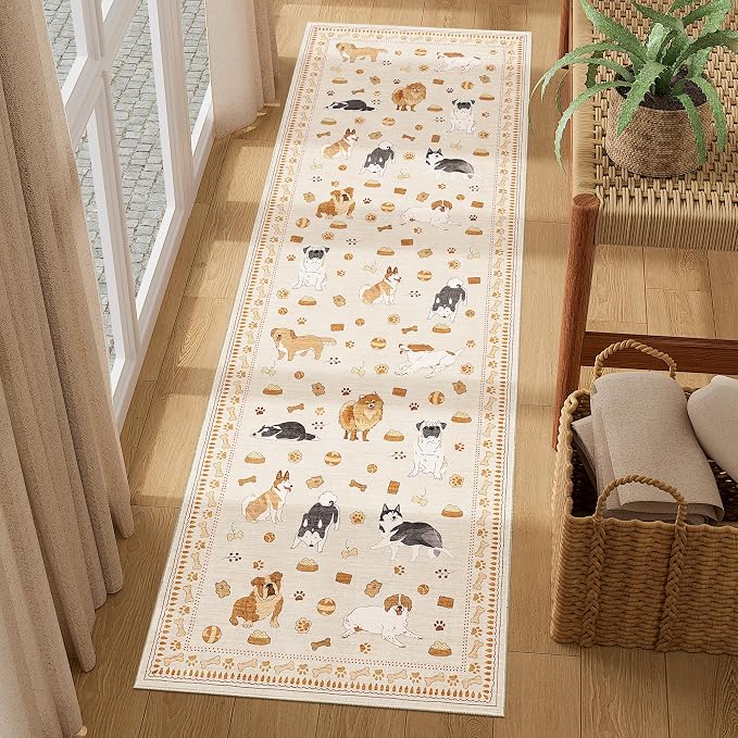DUKINO 2x6 Washable Runner Rug for Hallway, Non Slip Animal Dog Kitchen Rug - Image 3