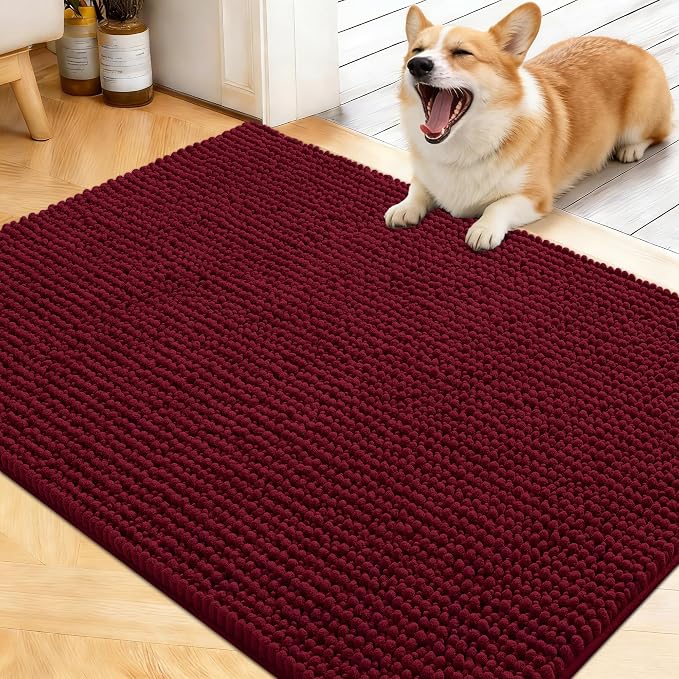 OLANLY Dog Door Mat for Muddy Paws 40x32, Ultra Absorbent Chenille Mud Doormat by OLANLY