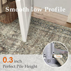 PureCozy 2x3 Washable Entryway Rug Brown Vintage Non Slip Door Mat Soft Low - Image 6