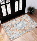 CHAMPLANT Area Rug 2x3 Washable Rug Door Mat Vintage Distressed Rug Doormat by CHAMPLANT