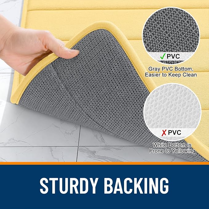 OLANLY Memory Foam Long Bathroom Rugs Runner 44x20, Super Soft Absorbent Bath - Image 7