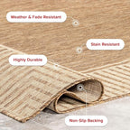 Nuloom Asha Light Brown/Ivory, Striped Border, Soft and Cozy, High Traffic - Image 7