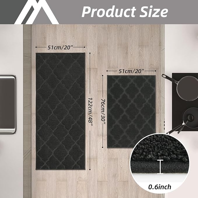 COSY HOMEER Soft Kitchen Rugs for in Front of Sink Super Absorbent Kitchen - Image 2