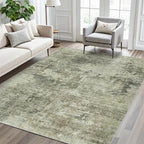 Soalmost Area Rug 6x9 Abstract Living Room Washable Rugs Green Black Non Slip - Image 2