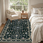 3x5 Area Rugs Living Room Rug: Washable Vintage Boho Medallion Rug No Slip - Image 3
