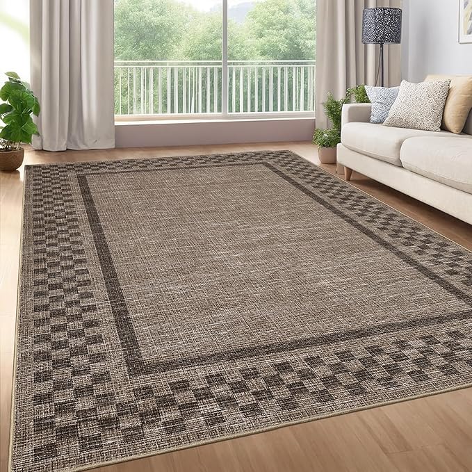 GarveeHome Machine Washable 5x7 Area Rugs Modern Bordered Living Room Rug Non - Image 8