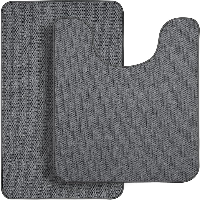 Bosap Bathroom Rugs Set 2 Pieces, Thin Bathroom Mats, Toilet Rugs, Quick Dry - Image 7