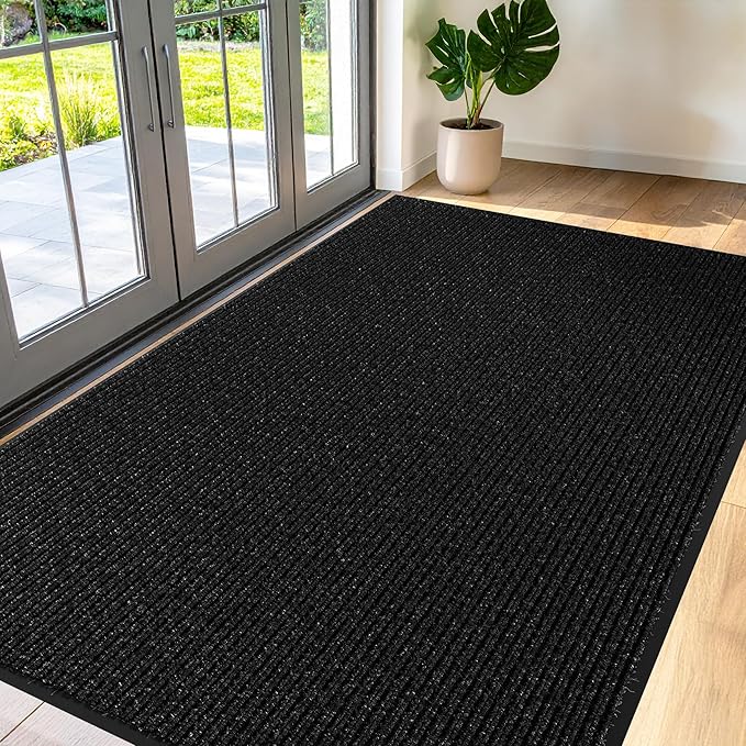Commercial Door Mat 3'x6' Black, Heavy Duty Industrial Floor Mat by Unknown