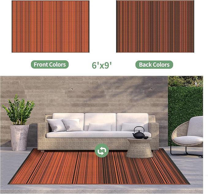 GENIMO Outdoor Rug for Patio Clearance, Reversible Plastic Camping Rugs - Image 5