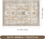 befbee 5x7 Area Rugs for Living Room, Stain Resistant Washable Rug, Non-Slip - Image 2