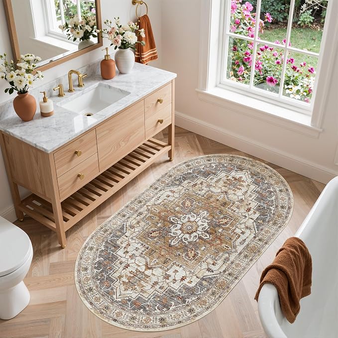 Madane Washable Oval Rug 3x5 for Entryway, Small Oval Area Rugs for Kitchen - Image 4