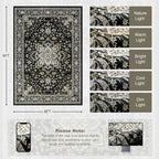 6x9 Area Rugs Living Room Rug: Washable Vintage Boho Medallion Rug No Slip - Image 2