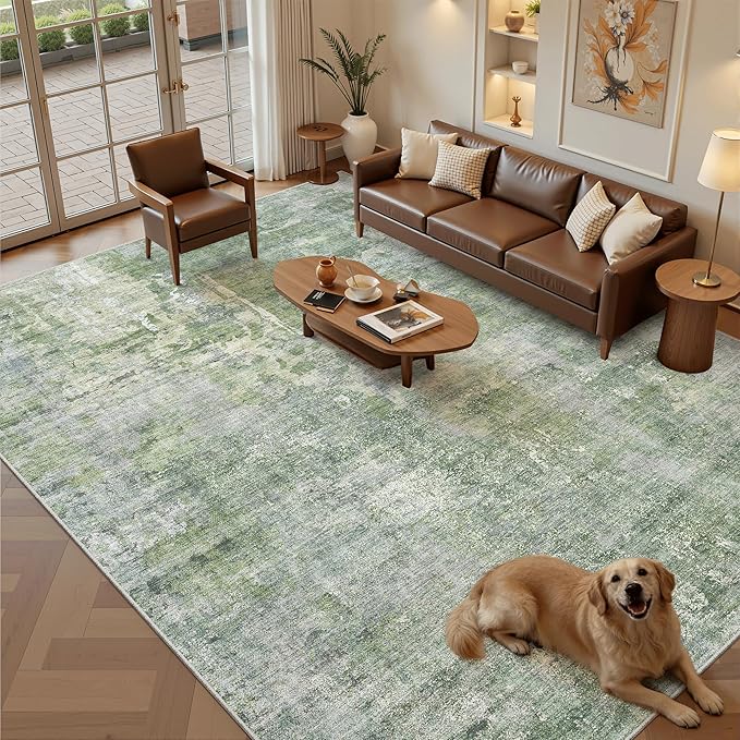 Soalmost 9x12 Area Rugs for Living Room, Non-Slip Machine Washable Vintage Rugs - Image 2