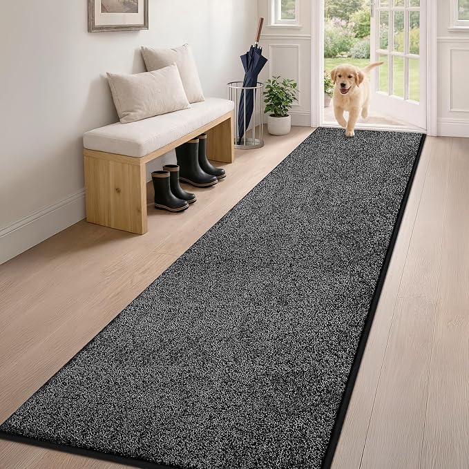 PURRUGS Dirt Trapping Door Mat 24" x 84", Non-Slip Machine Washable Entryway Rug by PURRUGS