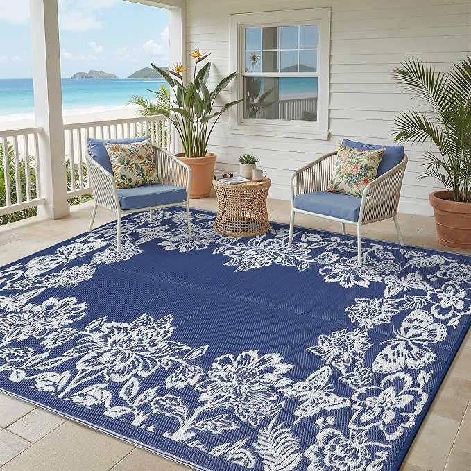 Garvee 5’x8’ Waterproof Patio Outdoor Rug, Outdoor Plastic Straw Rug - Image 9