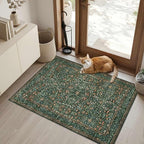 Rugxara Entryway Rug Door Mat, Washable Samll 2x3 Rug, Boho Green Front Door Mat - Image 2