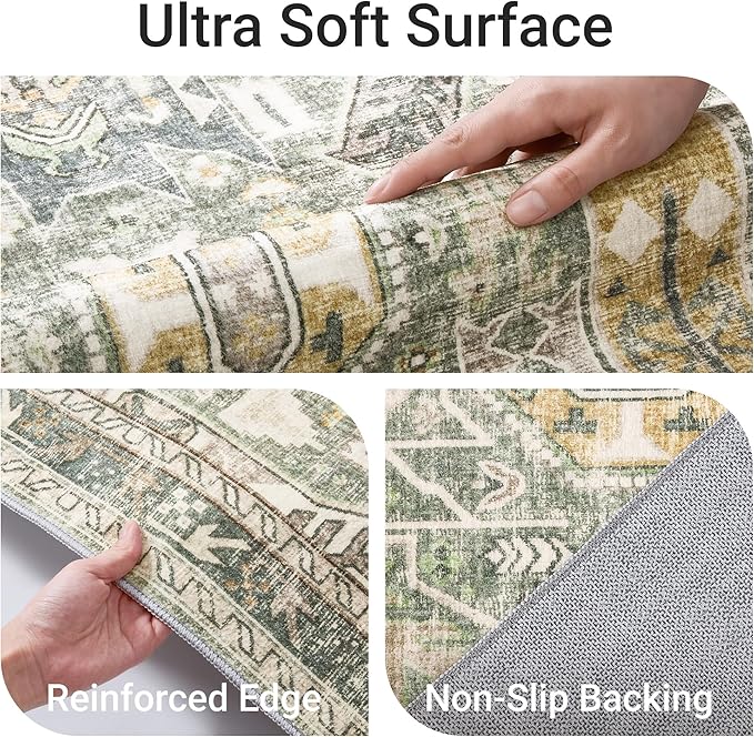 befbee 9x12 Area Rug, Ultra-Thin Washable Rugs - Image 3