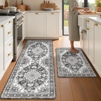 Boho Kitchen Mats for Floor 2 Piece Set Anti Fatigue Cushioned PVC Kitchen Rugs by tubeamin