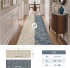 GENIMO Floral Washable Runner Rug 2’6” x 8’, Non-Slip Long Hallway Carpet - Image 3