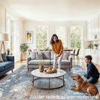 8x10 Washable Living Room Rug – Modern Neutral Abstract Large Area Rug - Image 3