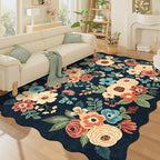 DUKINO 5x7 Area Rug, Floral Washable Rugs - Image 8