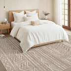 Nakagishi 9x12 Area Rug Living Room: Washable Boho Large Neutral Modern Soft - Image 5