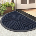 Smiry Half Circle Front Door Mat Outside Entrance, Heavy Duty Sturdy Natural by Smiry