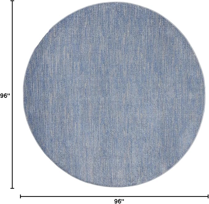 Nourison Home Nourison Essentials Blue Grey 8' x Round Area Rug - Image 2